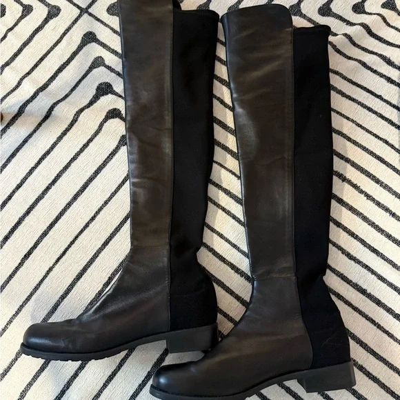 Stuart Weitzman 5050 Leather Over the Knee Boot Black size 11 - Picture 3 of 10